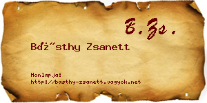 Básthy Zsanett névjegykártya
